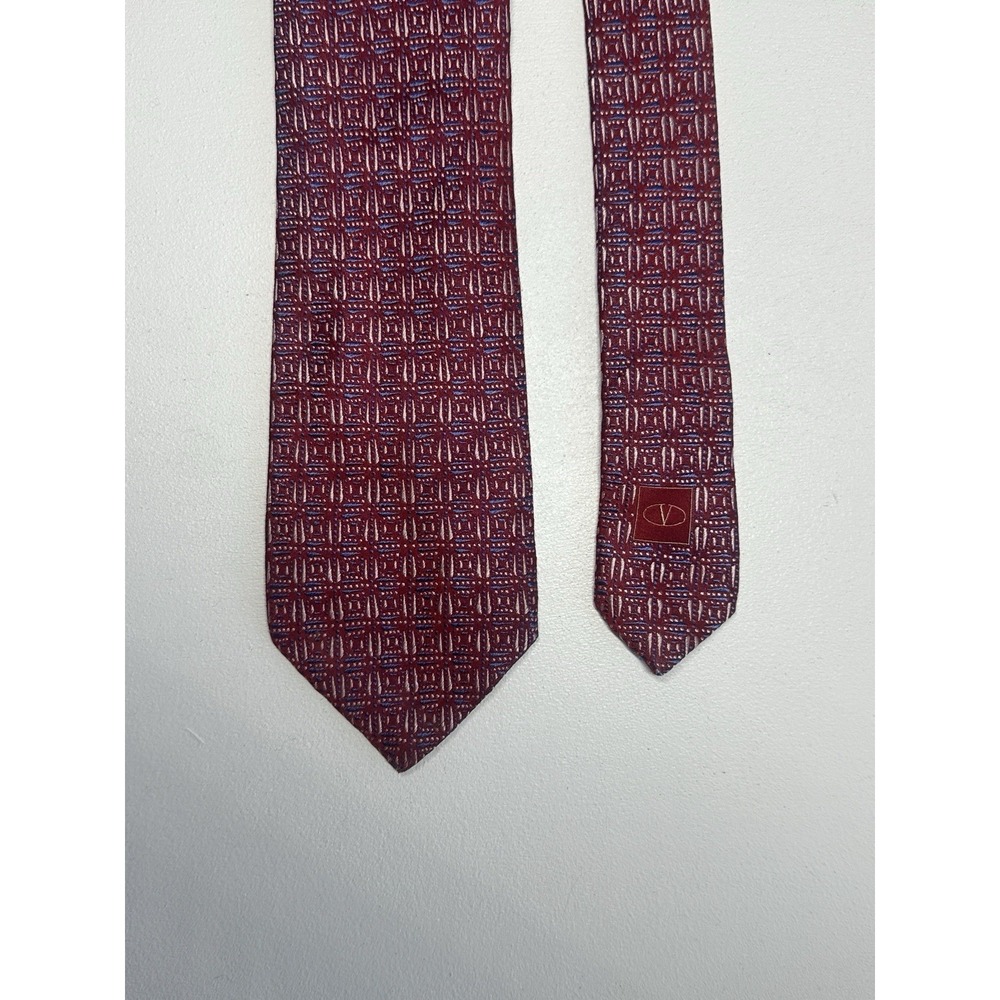 VALENTINO MADE IN ITALY Fuchsia Blue Pink Abstract Tie